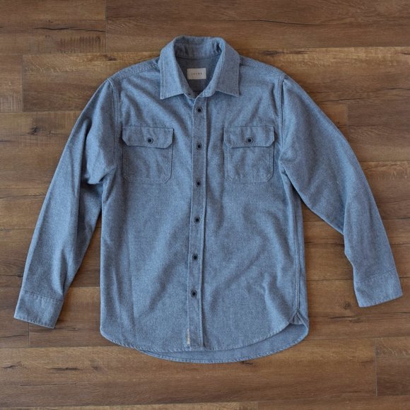 Jachs Other - Jachs light gray heavyweight flannel long sleeve button up shirt front pockets